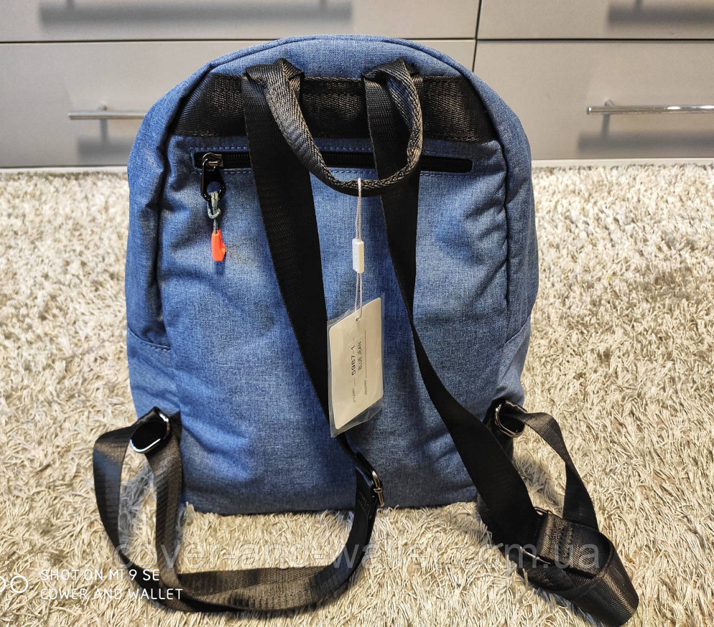 Молодіжний міський тканинний рюкзак синього кольору під джинс David Jones Київ - фото 7