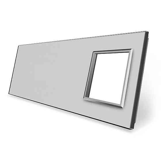 Рамка 4-постова порожня Х сенсорів 1 розетка (Х-Х-Х-0) LIVOLO, загартоване скло, сіра, 294×80 мм (VL-P700/00/00/E-8I) Коломия