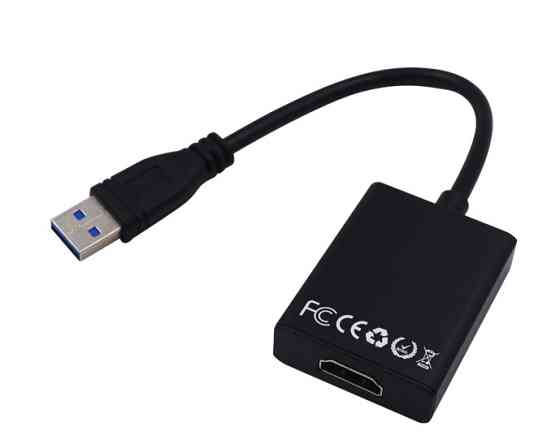 Перехідник USB 3.0 Type-A --> HDMI AF кабель 20см, чорний Вінниця