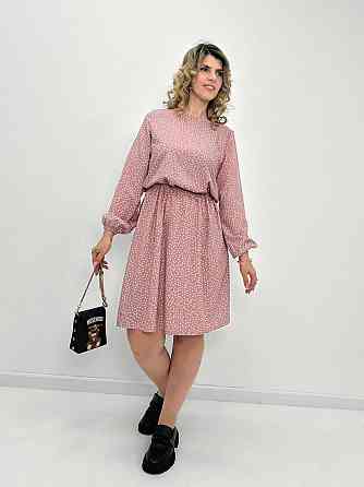 Женское платье в горошек с длинными рукавом Virginia батал Киев