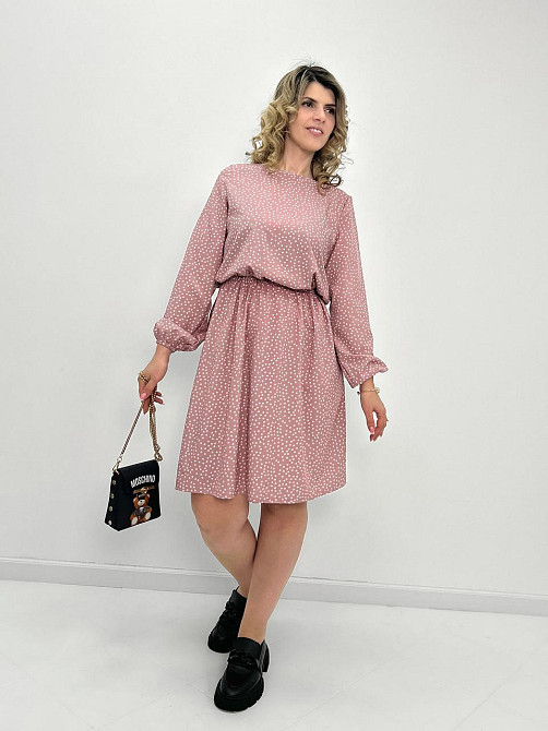 Женское платье в горошек с длинными рукавом Virginia батал Киев - изображение 2