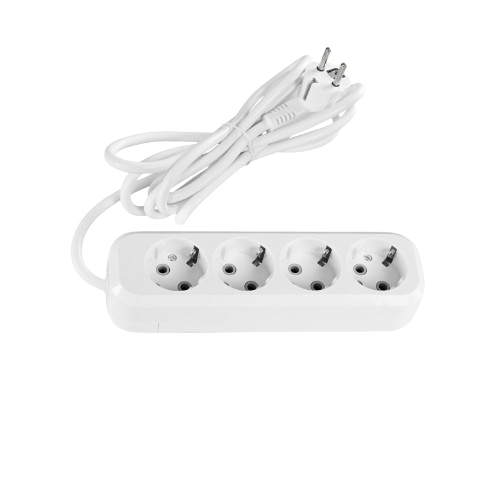 Подовжувач із заземленням 4 розетки 3м d1,5мм білий Standard Titanum Житомир - изображение 1