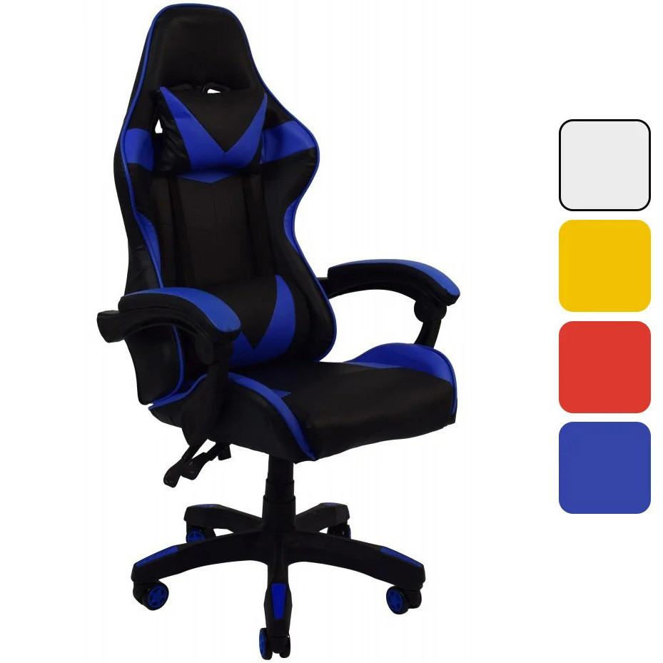 Крісло геймерське комп'ютерне ігрове Bonro B-810 офісне для комп'ютера дому і офісу Синій Київ - фото 1