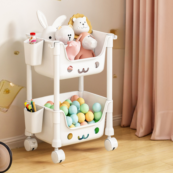 Белый стеллаж для игрушек на колесиках, органайзер для детской комнаты на колесах, 43×30.3×22 см Каменец-Подольский