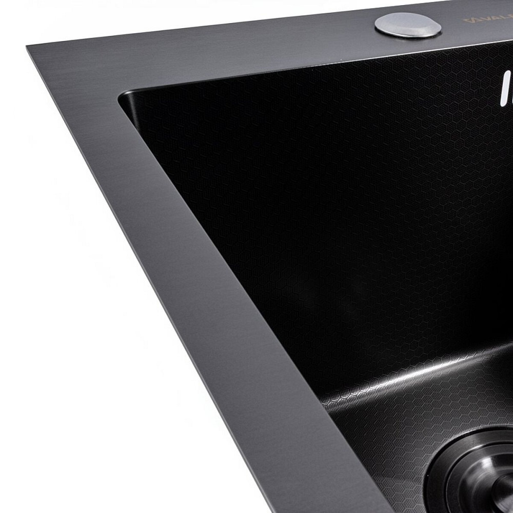 Мийка кухонна нержавіюча сталь PVD чорна для кухні VALESO 40*50 DECOR Handmade 3.0/0.8 Коломыя - изображение 9