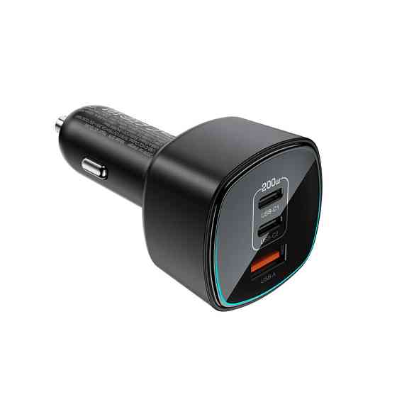 Автомобільний зарядний пристрій ACEFAST B18 200W(2USB-C+USB-A)fast car charger Black Одеса