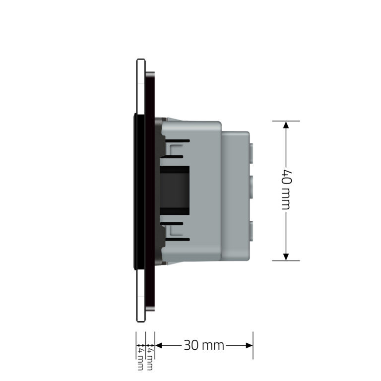 LIVOLO Електрична розетка з заземленням LIVOLO, чорна, скляна матова рамка, шторки, 250В 16А Коломия - фото 3