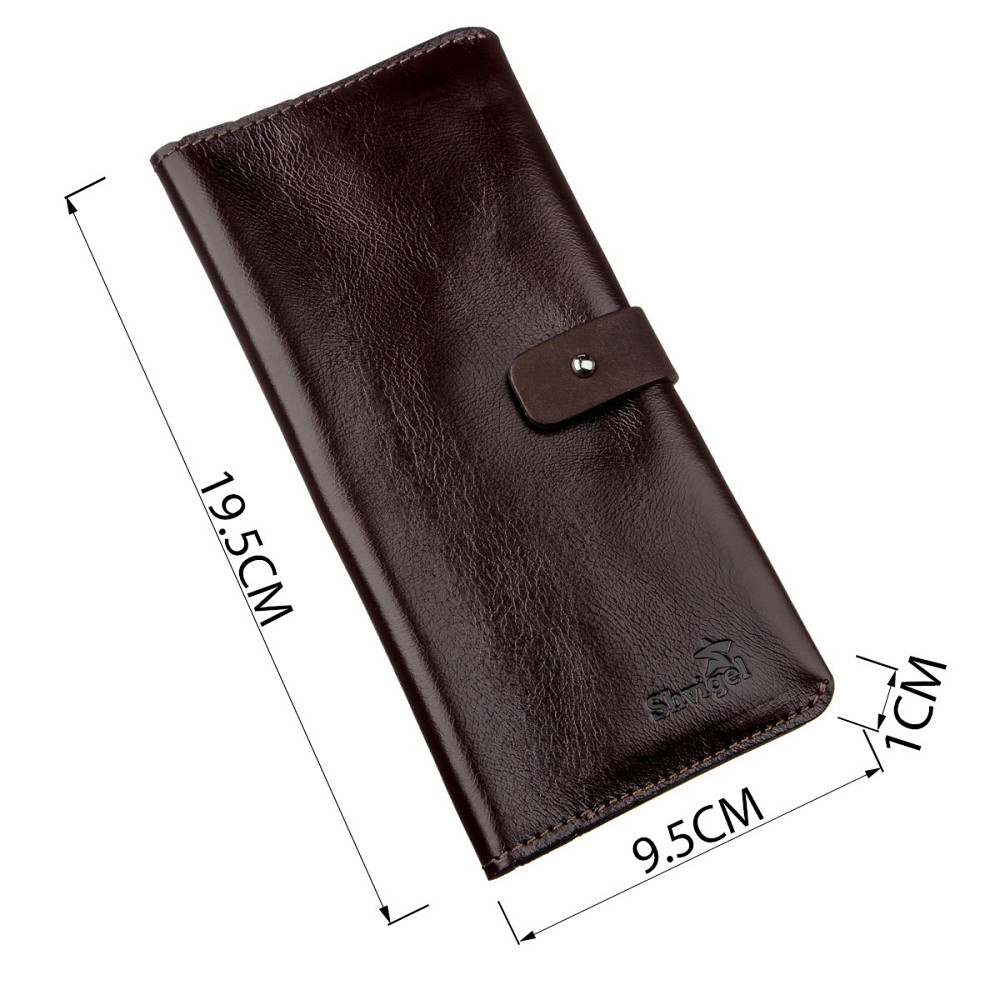 Бумажник вертикальный из кожи алькор Коричневый (SHVIGEL) Киев - изображение 7