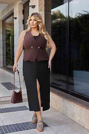 Стильний жіночий жилет "Voice" | Батал Шоколадний, 50-52 Київ