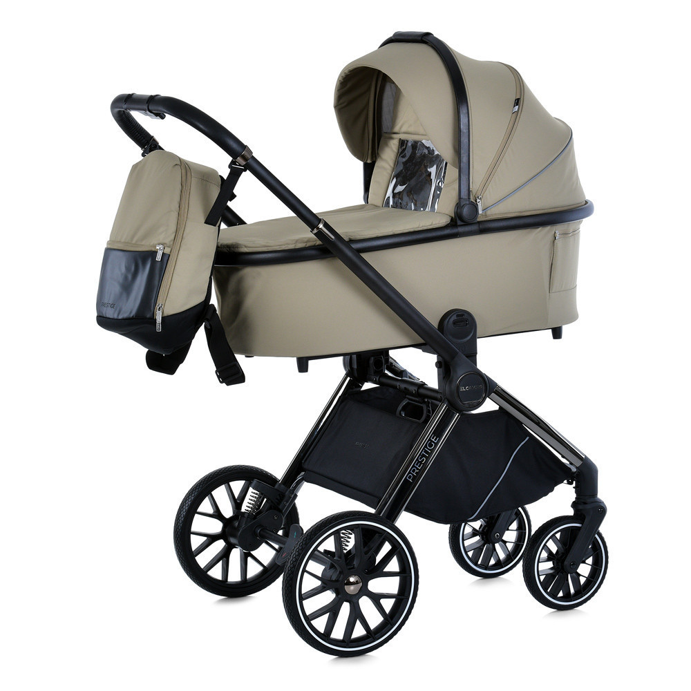 Коляска універсальна 2в1 El Camino PRESTIGE Calm Beige люлька + прогулянковий блок сумка дощовики москітна сітка Бежева (ME Чернигов - изображение 1