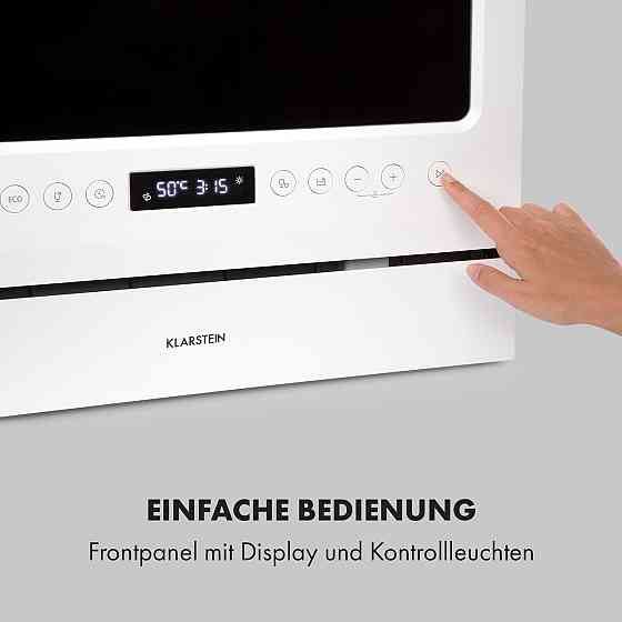 Посудомийна машина Azuria 1380 Вт, 6,5 л, 6 комплектів посуду, передня панель із чорного скла (Німеччина, Рівне