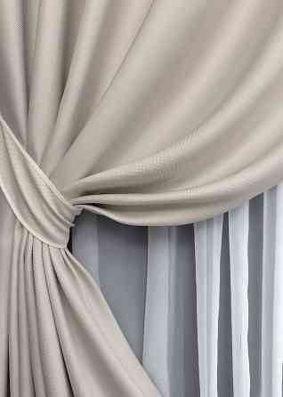 Комплект готовых штор на люверсах VR-Textil Рогожка TERRA LUXE № 1859ш Пепельный 150х270 см 2 шт (37-0299) Киев