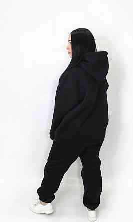 Женский спортивный теплый костюм трехнитка на флисе Черный XS/S Харьков