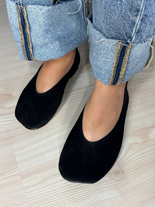 Балетки жіночі Zemira 23-0582 замшеві квадратний носок чорні, 40, 26 см Київ - фото 9