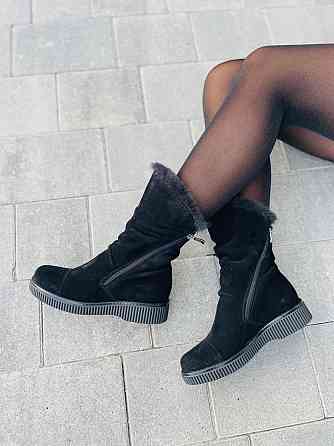 Напівчоботи жіночі D and V 2034 чорні (зима, замша натуральна) (2186) лише 37р. 37 Коломыя