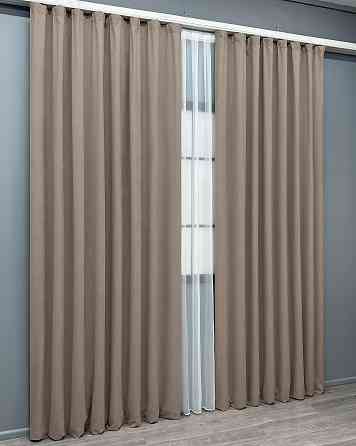 Комплект готових штор VR-Textil Мікровелюр Petek № 1487ш Какао 200х290 см 2 шт (32-461) Київ