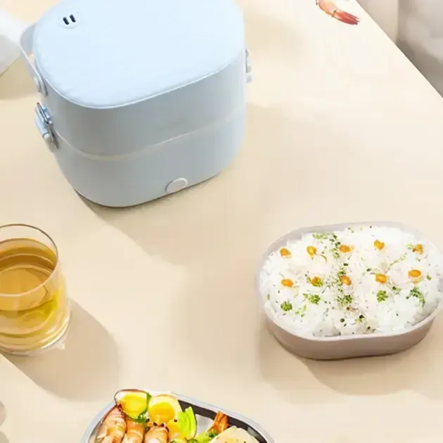 Ланч-бокс с подогревом объемом 1 л на два контейнера с крышками LY-800 Коломия - фото 7