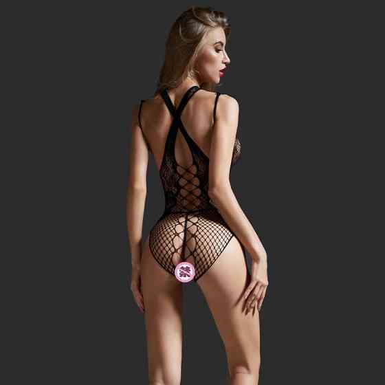 Еротичний боді жіночий з мереживної сітки, нижня білизна, універсальний розмір, зріст: 145–185 см One Size, чорний, 60138 Кам'янець-Подільський