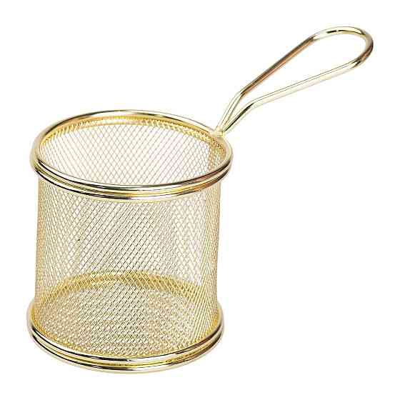 Кошик сервірувальний для картоплі фрі та снеків 9×9×9 см Золота HP-19-5-G Коломия