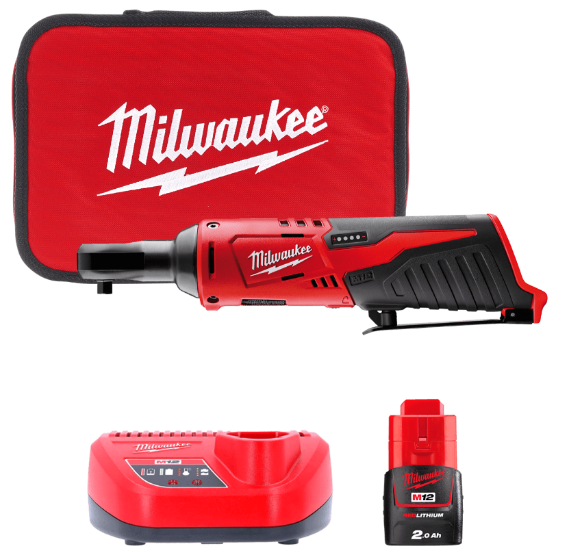 Гайкокрут кутовий акумуляторний 1/4" MILWAUKEE, M12 IR-201B, 40Нм (+ заряд.пристрій, 1 акум.Х 2Аг, сумка для Одеса - фото 1
