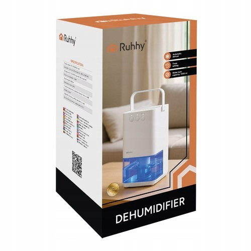 Осушувач повітря 1400 мл зі світлодіодним підсвічуванням і таймером Ruhhy (26495) 36 Вт Нововолинськ - фото 8