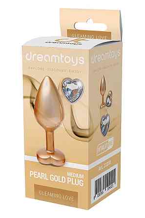 Алюмінієва анальна пробка Dream Toys GLEAMING LOVE з декоративним каменем, М Sex Aura Київ