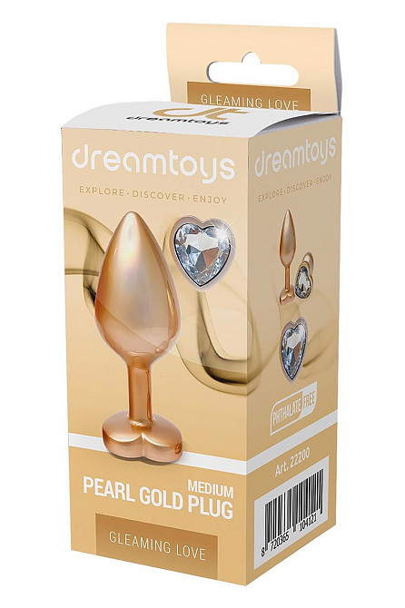Алюмінієва анальна пробка Dream Toys GLEAMING LOVE з декоративним каменем, М Sex Aura Київ - фото 3