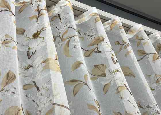 Тюль VR-Textil 1908т Flora Батист Білий з бежевим 300х270 см (40-241) Київ