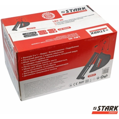 Пилосос садовий Stark LBV-30 повітродувка-пилосос, 3000Вт, 75м/с, 40л (330012100) Вінниця - фото 9