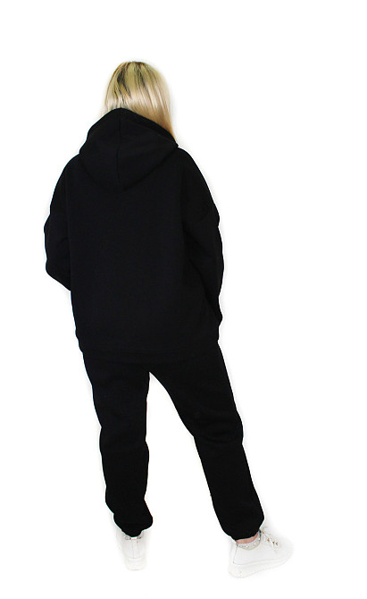 Женский спортивный теплый костюм на флисе батал Черный р 2XL/3XL Харьков - изображение 5
