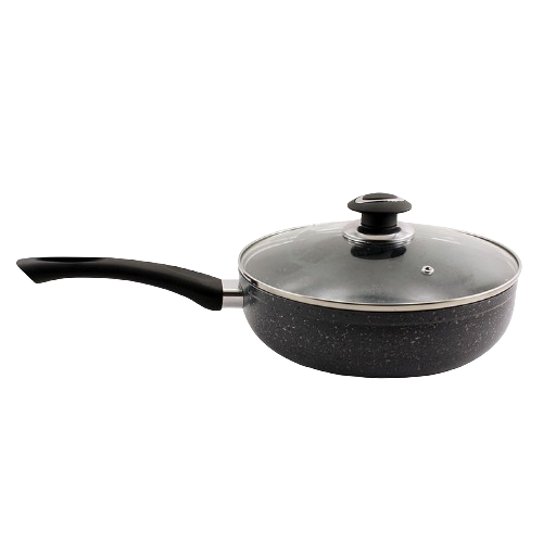 Сковорідка d24*4см скляна кришка FPG 245(D) ZAUBERG Житомир - изображение 1