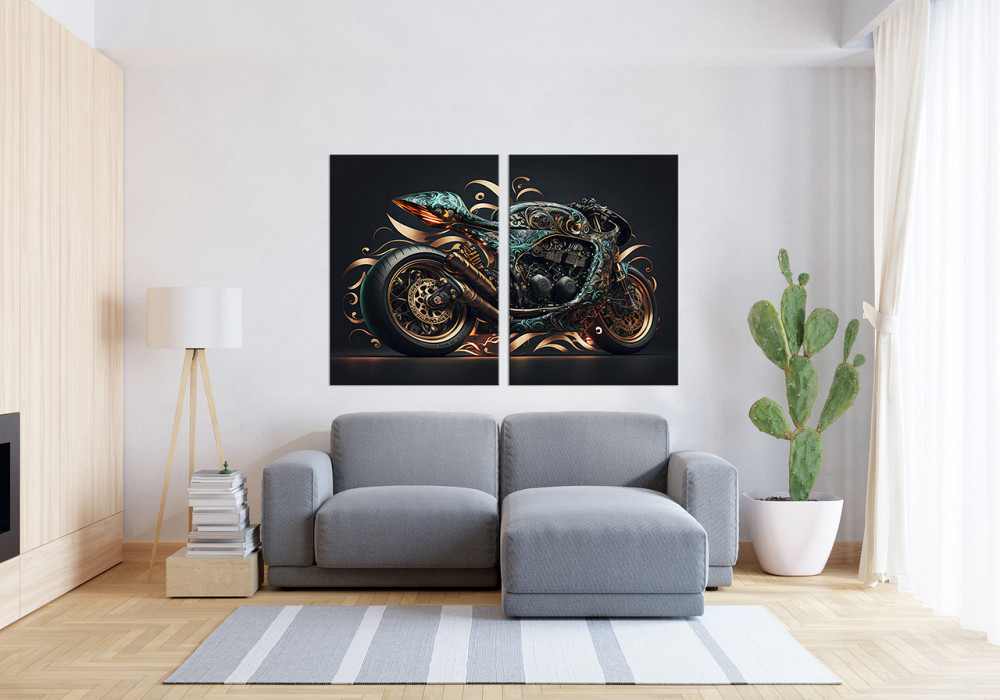Модульна картина у вітальню/ спальню  Мотоцикл   TLV-2_129 120х170 см Київ - фото 3