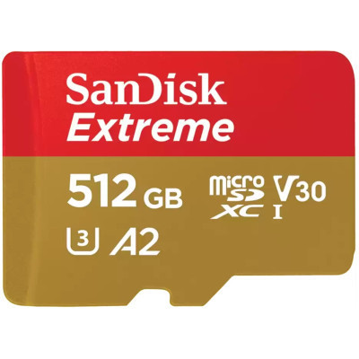Карта пам&apos;яті SanDisk 512GB microSD class 10 UHS-I U3 V30 Extreme (SDSQXAV-512G-GN6MN) Вінниця - фото 1