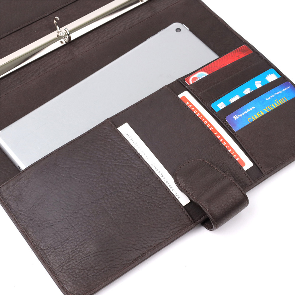 Органайзер із зернистої натуральної шкіри Коричневий (Tony Perotti) Київ - фото 2