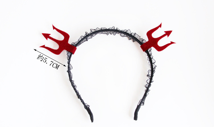 Обруч на Хэллоуин с рожками one size черно-красный Киев - изображение 4