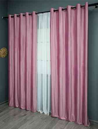 Комплект штор на люверсах VR-Textil Бархат № 1661ш Розовый 150х280 см 2 шт (37-0225) Киев