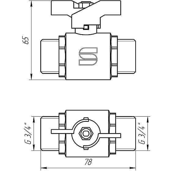 Кран шаровый прямой SELBA 3/4″ НН КБ SL1503 (000009632) Киев