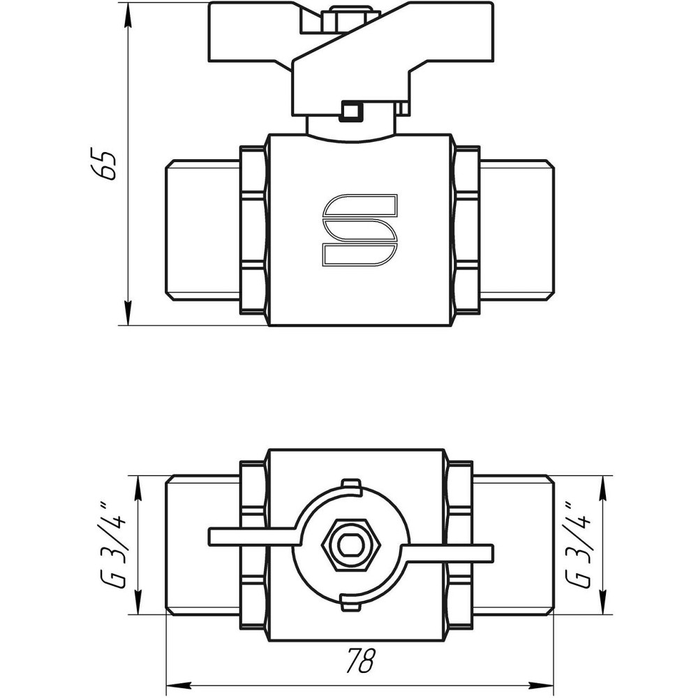 Кран шаровый прямой SELBA 3/4″ НН КБ SL1503 (000009632) Киев - изображение 3