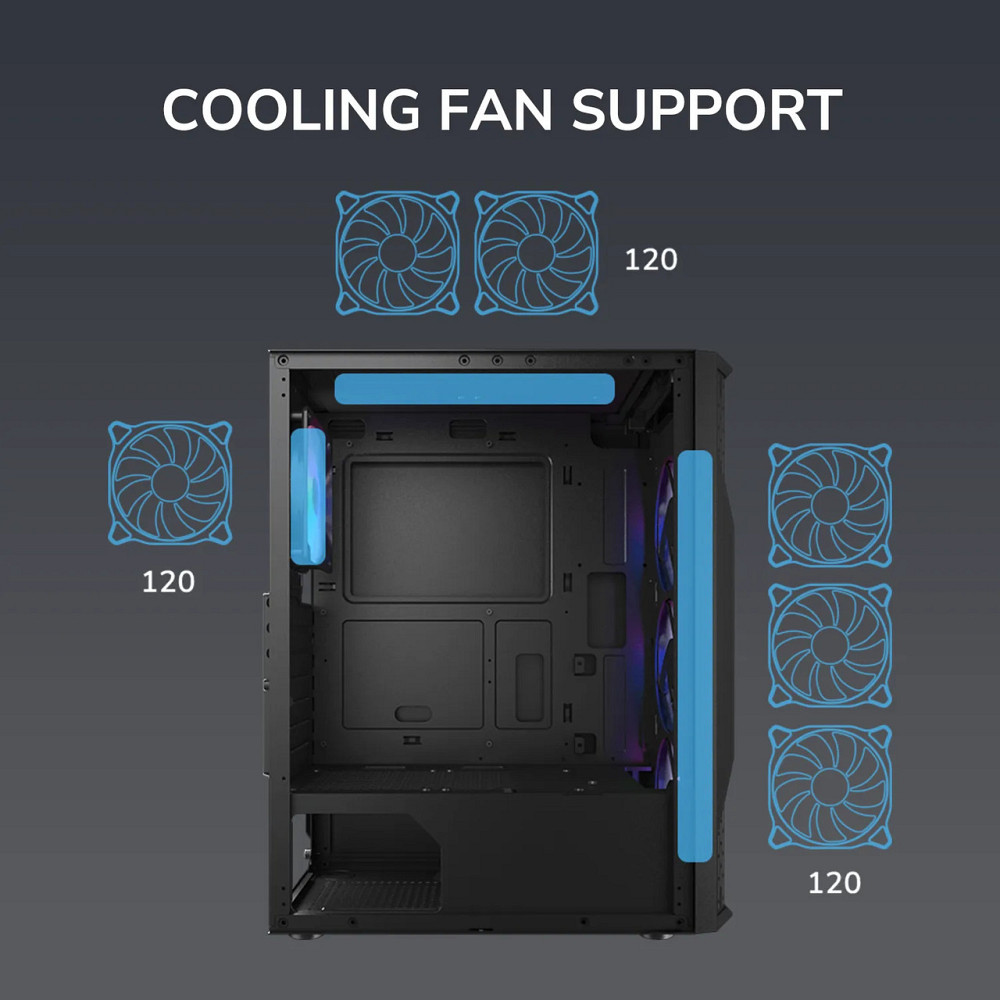 Корпус Cougar MX110 RGB Black без БЖ ( Black ) Харьков - изображение 9