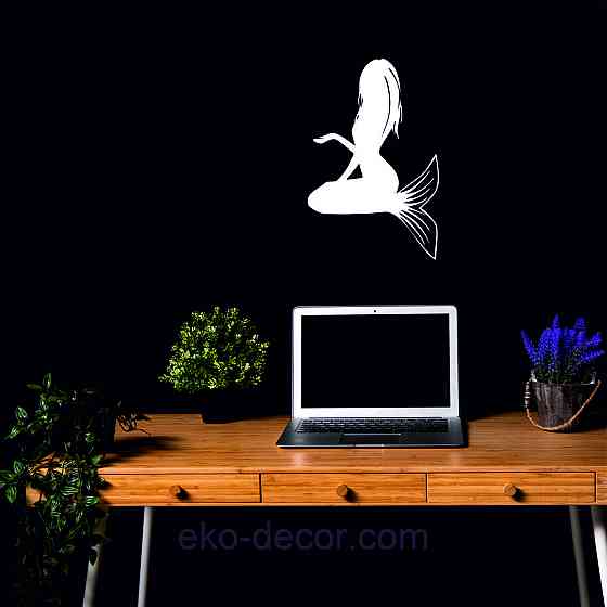 Декоративное настенное 3D Панно «Русалочка» Декор на стену с объемом 50*35 си, Белый Киев