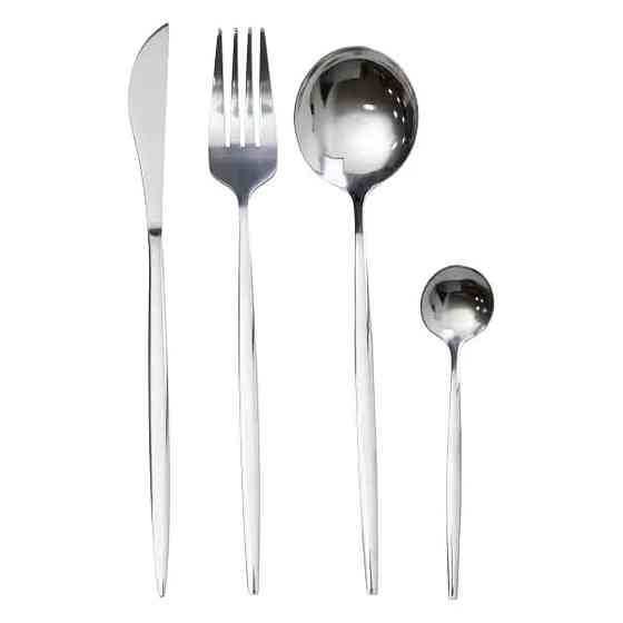 Yiwu Набір столових приборів 24 предмети набір ложок виделок і ножів на 6 персон Сріблястий HP- Коломыя