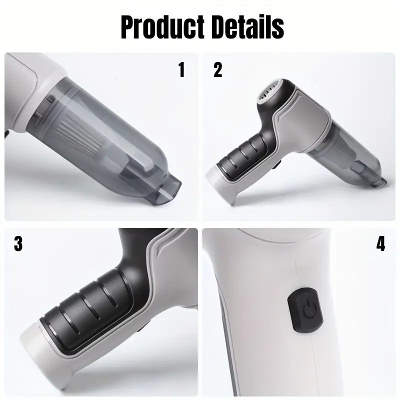 Потужний бездротовий пилосос зі сильним всмоктуванням, легко очищує робочий стіл, клавіатуру, шухляду, салон автомобіля та інші Кам'янець-Подільський - фото 2