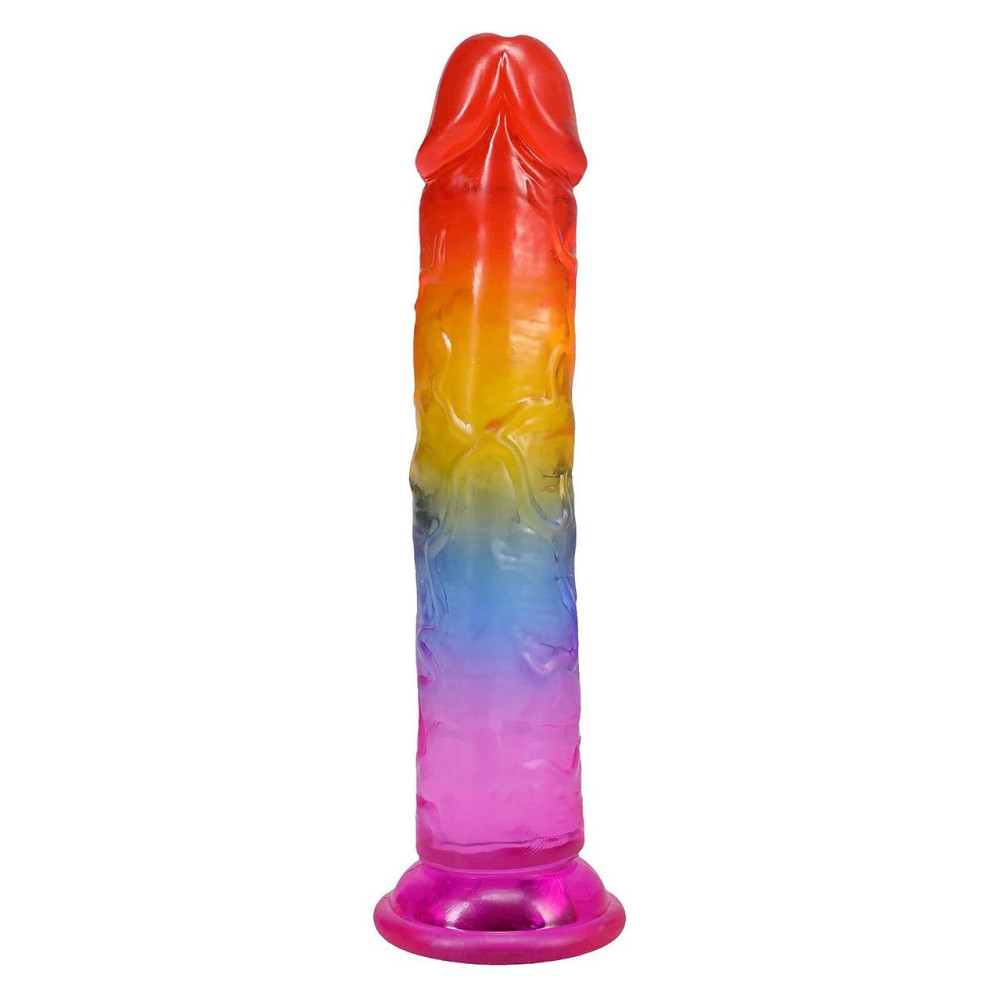 Дилдо Doc Johnson Crystal Jellies - 7 Inch Сlassic Dong - Rainbow Sex Aura Київ - фото 4