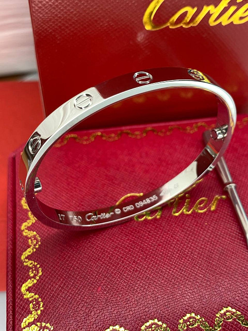 Браслет Cartier, покриття білим золотом AU750 Одеса - фото 1