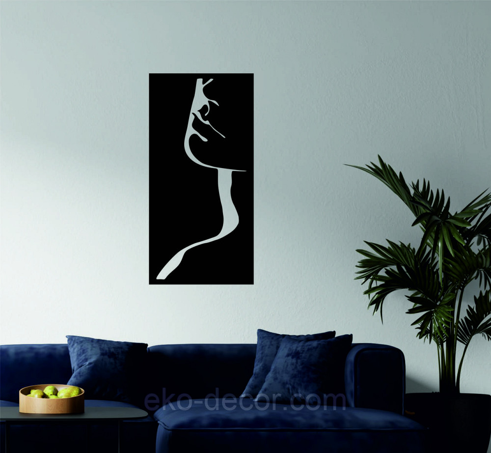 Декоративное настенное Панно «Силуэт женщины», Декор на стену 70*34 см, Черный Киев - изображение 2