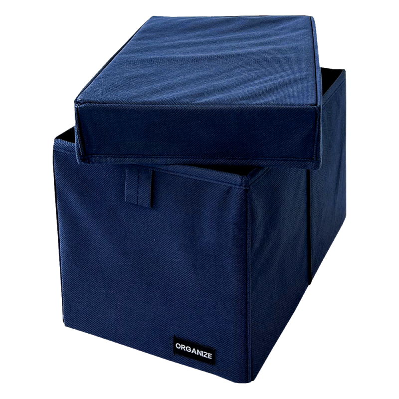 Плотный органайзер для хранения вещей с крышкой 30x19x19 см M HY-M-KR (Синий) Сумы - изображение 5
