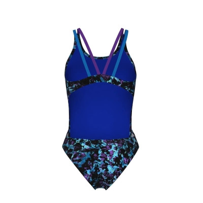 Купальник Arena Rockin Swimsuit Swim Tech Mult 008159-889 чорний, синій, фіолетовий 40 (3468337406525) Винница - изображение 5