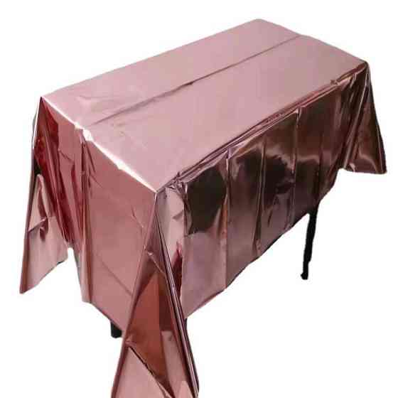 Скатерть клеенка из тонкой фольги 274 на 137 см розовое золото Киев