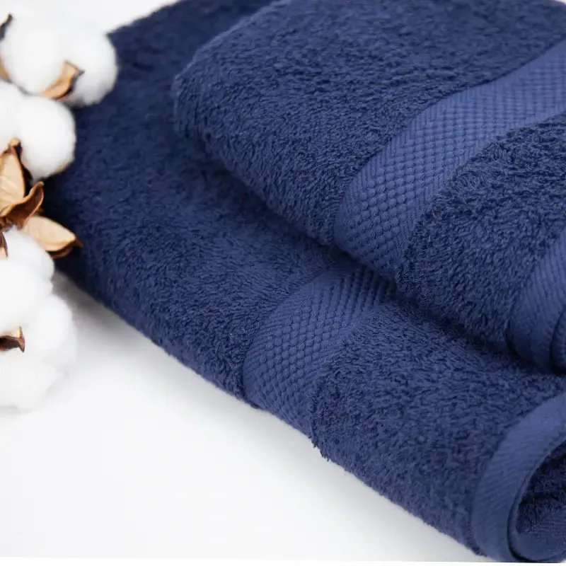 Синее полотенце махровое 50 90 см хлопок банное ТЕП лицевое 100 cotton с петелькой 