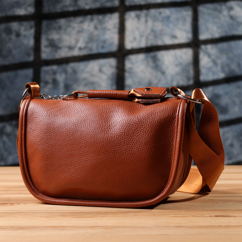 Удобная полукруглая сумка для женщин из натуральной кожи Vintage 22906 Коричневый Киев - изображение 10